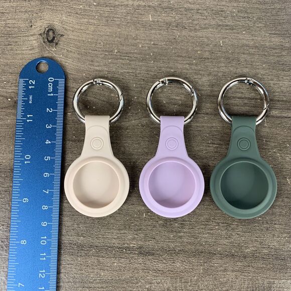 3 Pcs AirTag Silicone Holder Case Cover Airtags Tracker Keychain Sleeve Shell - Picture 3 of 9